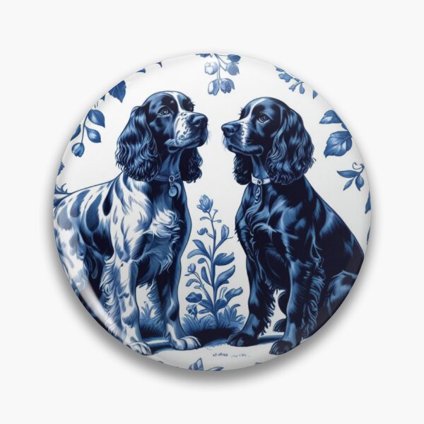 Item preview, Blue French Toile English Springer Spaniel Dogs designed and sold by LionRoxTee.