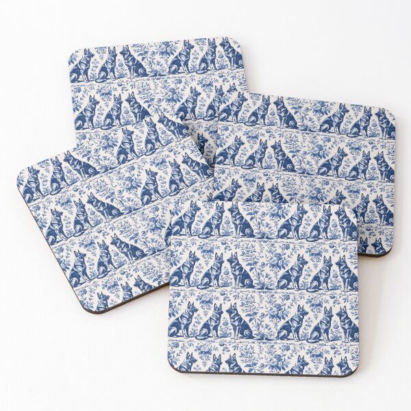 Item preview, Blue French Toile German Shepherd Dogs designed and sold by LionRoxTee.