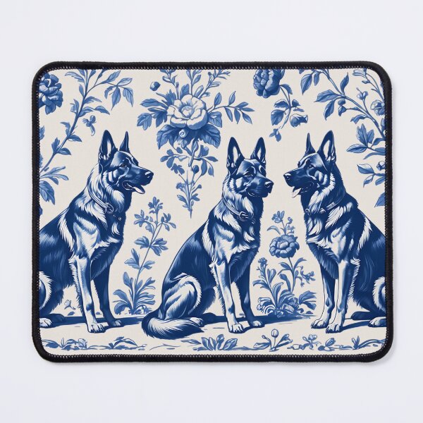 Item preview, Blue French Toile German Shepherd Dogs designed and sold by LionRoxTee.