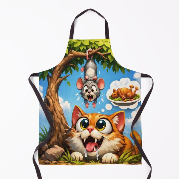 Item preview, Hungry Cat vs Hanging Mouse – Funny Cartoon Chaos | Cat Squad Universe designed and sold by ArtoryNest.