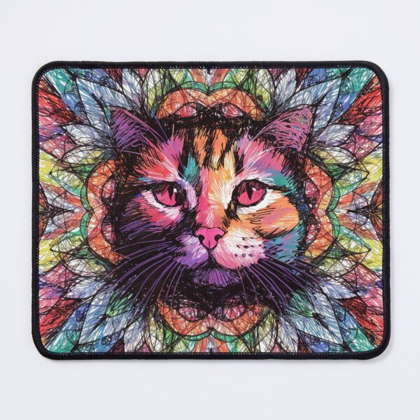 Item preview, Boho Mandala Cat Illustration | Floral Tribal Cat Art | Vintage Ethnic Animal Design designed and sold by Anime9122.