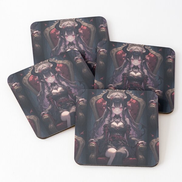 Item preview, Gothic demon girl on a throne designed and sold by ArtsJulian.