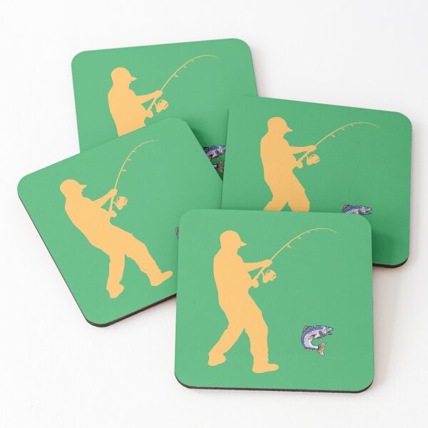 Item preview, Hooked on Fishing – Angler Silhouette with Trout Catch Design designed and sold by photoart1854.