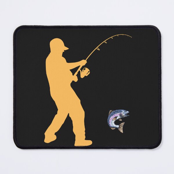 Item preview, Hooked on Fishing – Angler Silhouette with Trout Catch Design designed and sold by photoart1854.