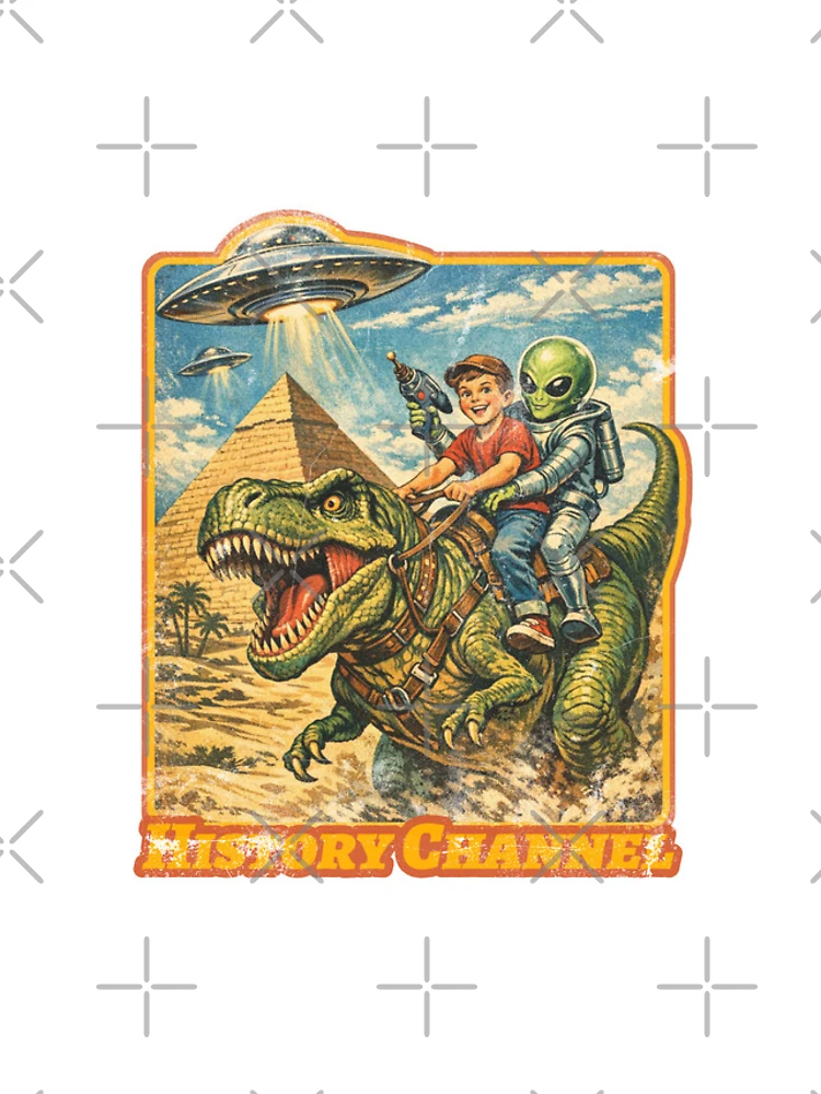 Thumbnail 4 of 4, iPhone Case, Retro Cartoon T-Rex Ride — History Channel designed and sold by Nacho Average Designs.
