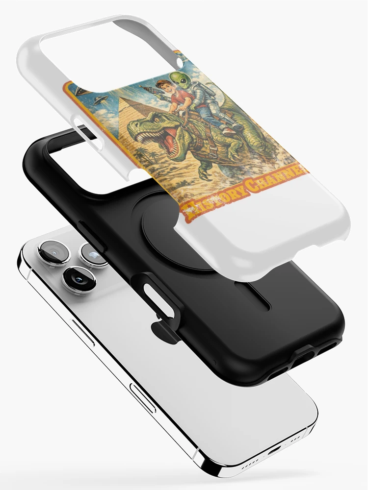 Thumbnail 2 of 4, iPhone Case, Retro Cartoon T-Rex Ride — History Channel designed and sold by Nacho Average Designs.