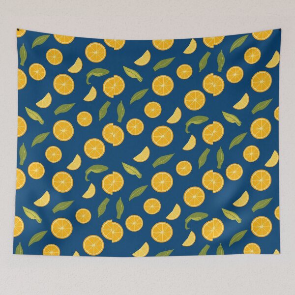 Item preview, Orange Citrus Pattern with Leaves Design Main Tag: designed and sold by TinyWarmThing.