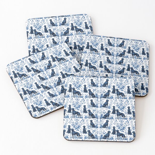 Item preview, Blue French Toile Black Labrador Dogs designed and sold by LionRoxTee.