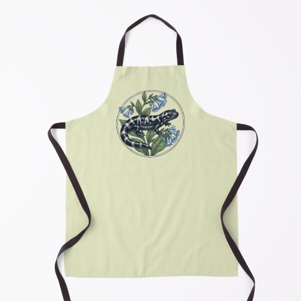 Item preview, Marbled Salamander with Virginia Bluebells Vintage Natural History Art designed and sold by BirdsnStuff.