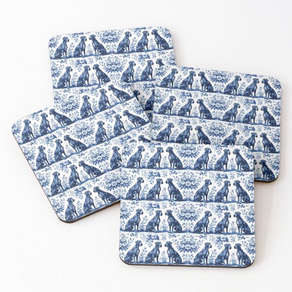 Item preview, Blue French Toile Great Danes designed and sold by LionRoxTee.