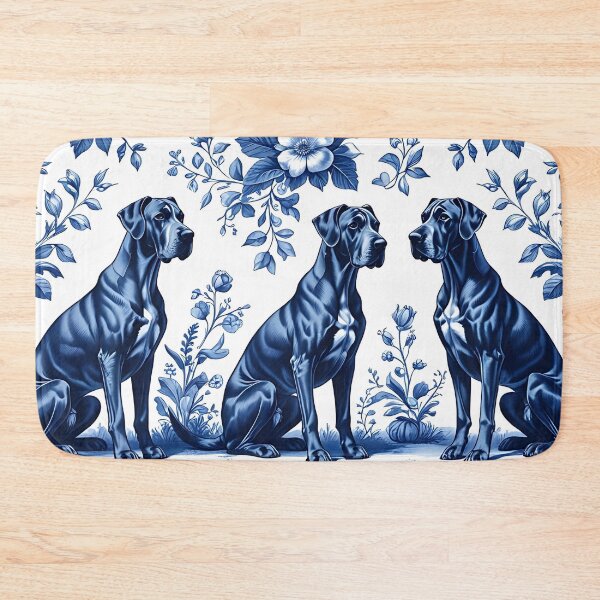 Item preview, Blue French Toile Great Danes designed and sold by LionRoxTee.