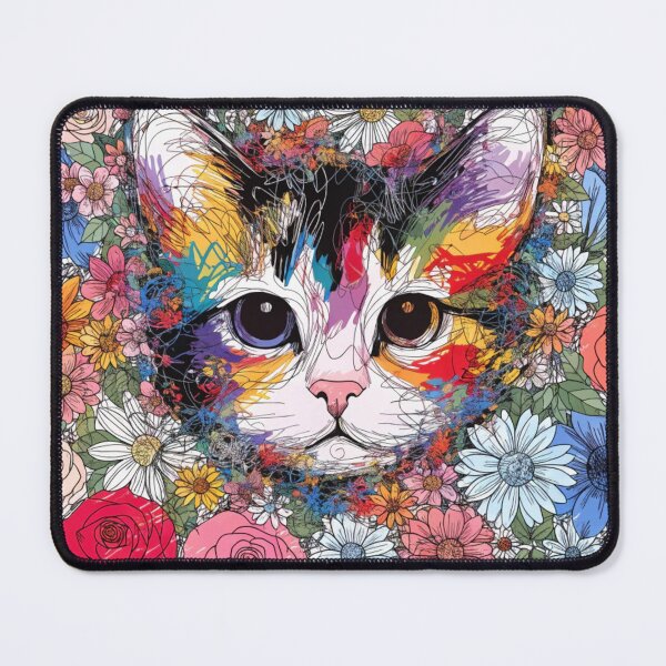 Item preview, Boho Mandala Cat Illustration | Floral Tribal Cat Art | Vintage Ethnic Animal Design designed and sold by Anime9122.