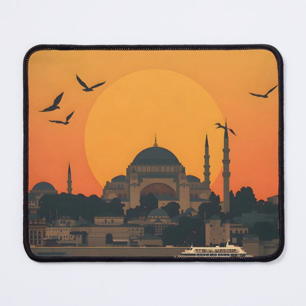 Item preview, Vintage Istanbul Hagia Sophia Sunset Travel Poster designed and sold by FestivityFinds.