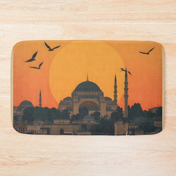 Item preview, Vintage Istanbul Hagia Sophia Sunset Travel Poster designed and sold by FestivityFinds.