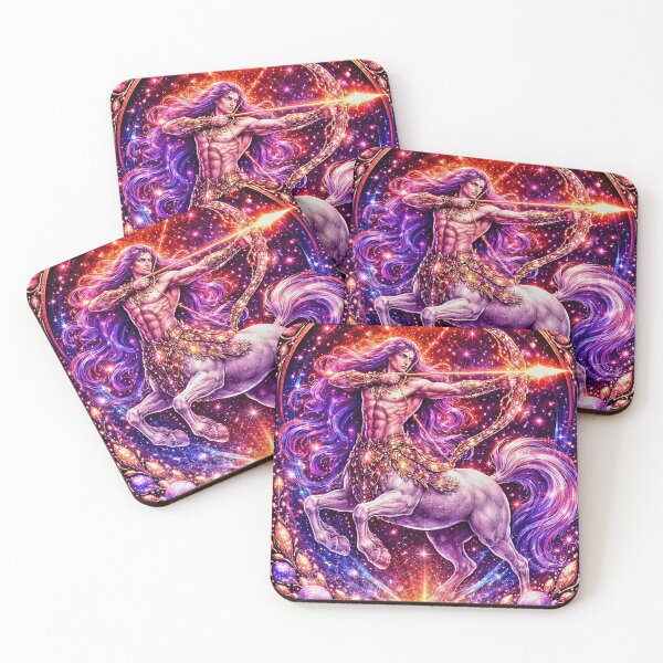 Item preview, Sagittarius Zodiac Centaur Archer - Cosmic Fire Sagittarius Symbol Poster designed and sold by David Brookes Digital.