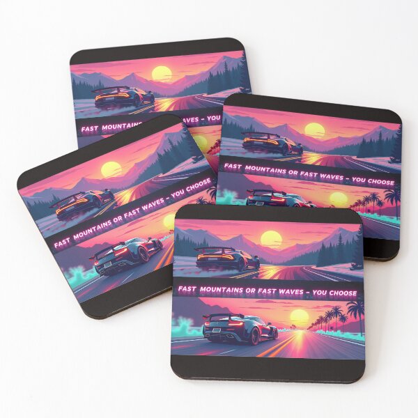 Item preview, Speed & Spirit – Mountains or Sea Synthwave Road Trip Panorama designed and sold by GreenDreamArt.