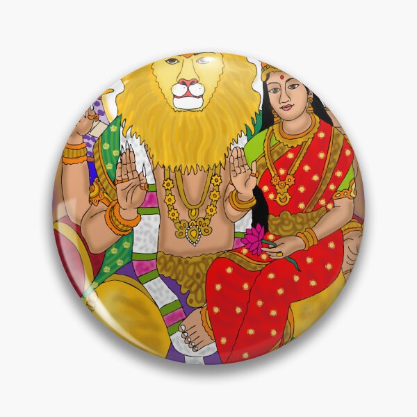 Item preview, Lord Lakshmi Narasimha Artwork – Divine Hindu Protection and Prosperity Art designed and sold by Harshit_Digital_Arts.