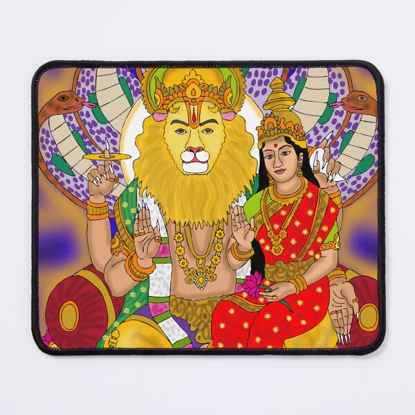 Item preview, Lord Lakshmi Narasimha Artwork – Divine Hindu Protection and Prosperity Art designed and sold by Harshit_Digital_Arts.