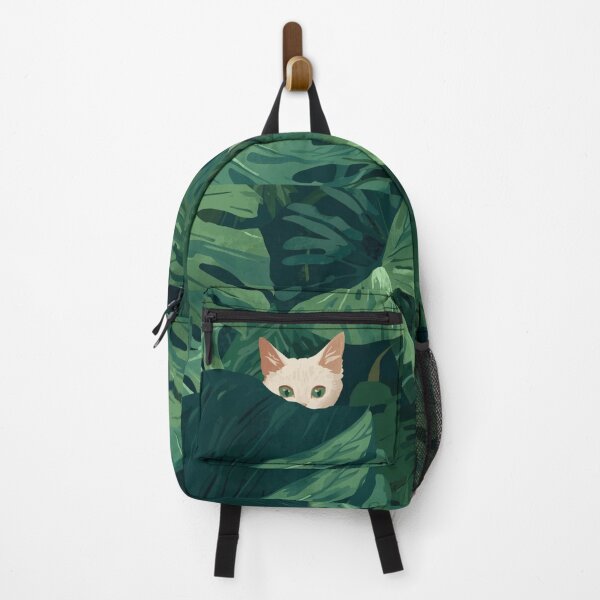 Item preview, Hidden Cat in Tropical Leaves I designed and sold by TinyWarmThing.