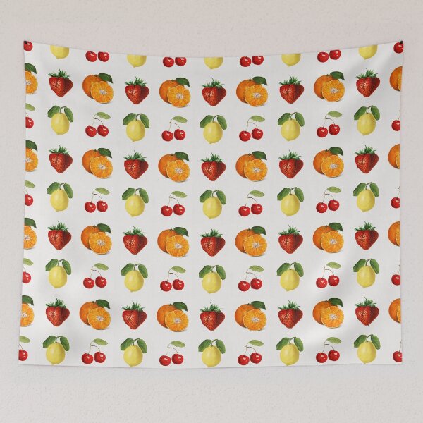 Item preview, Fruits Pattern (Cherry, Lemon, Strawberry, Orange) designed and sold by RabbitK.