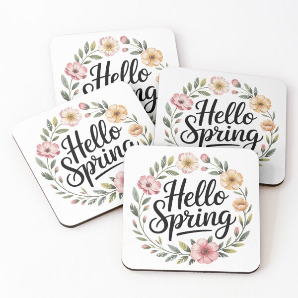 Item preview, Hello Spring Floral Wreath Calligraphy | Spring Flowers Art designed and sold by Shanker-studio.