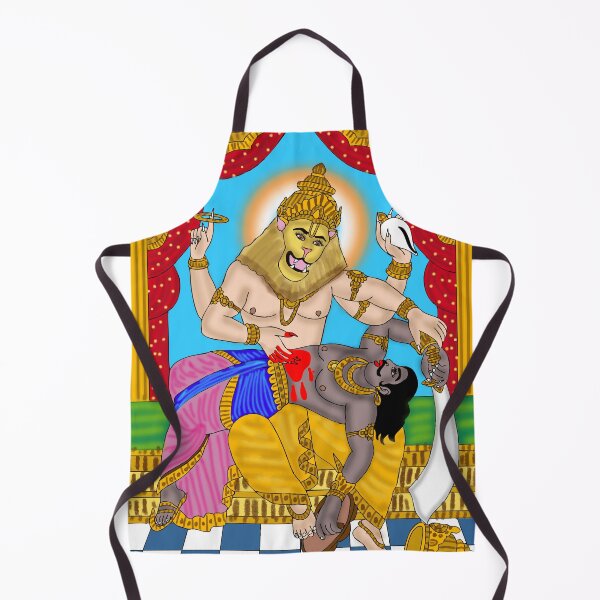 Item preview, Lord Lakshmi Narasimha Illustration – Hindu Spiritual Warrior Art designed and sold by Harshit_Digital_Arts.