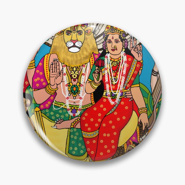 Item preview, Lakshmi Narasimha Sacred Art Design – Mythological Hindu Deity Illustration designed and sold by Harshit_Digital_Arts.