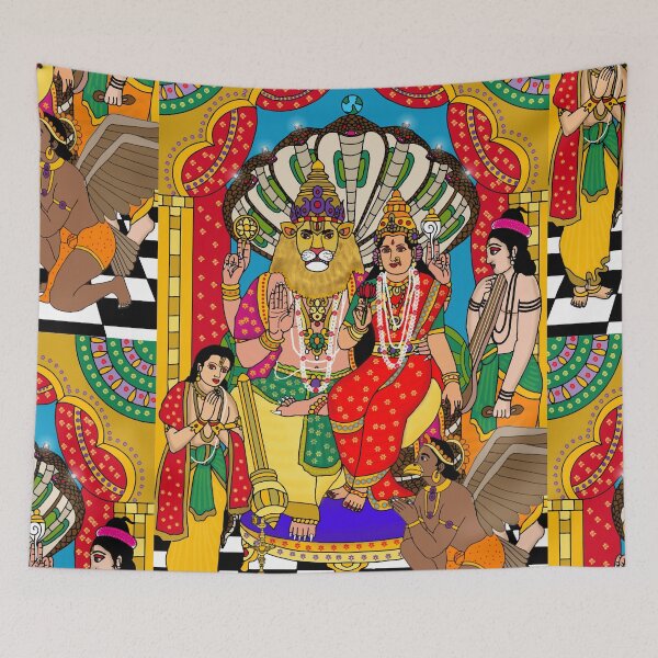 Item preview, Lakshmi Narasimha Sacred Art Design – Mythological Hindu Deity Illustration designed and sold by Harshit_Digital_Arts.