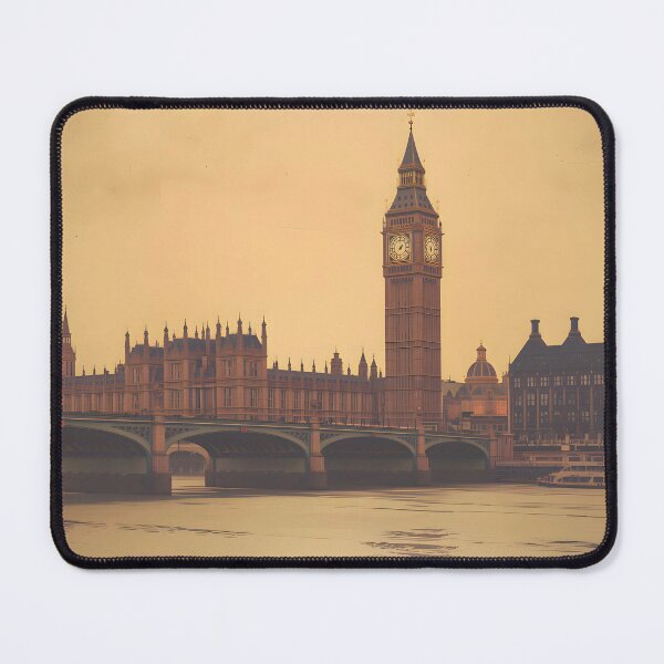 Item preview, Póster de viaje antiguo del Big Ben de Londres con el río Támesis designed and sold by FestivityFinds.