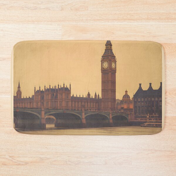Item preview, Vintage London Big Ben Travel Poster with River Thames designed and sold by FestivityFinds.