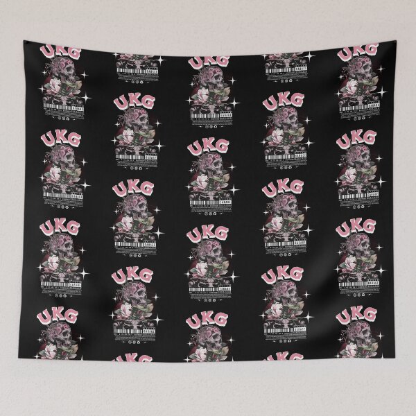 Item preview, UKG - Speed Garage Floral Skull (White)  designed and sold by Discothreadz.
