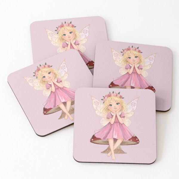 Item preview, Pink Anime Fairy Girl – Kawaii Cottagecore Fantasy Art designed and sold by INKandSOULbyLUNA.