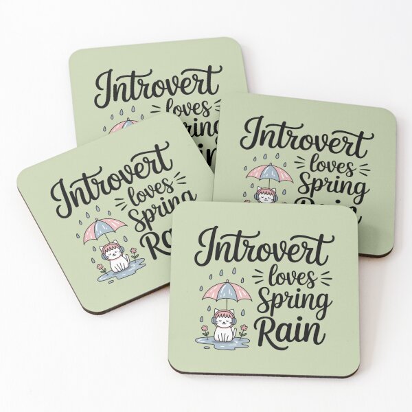 Item preview, Introvert Loves Spring Rain Cat | Cozy Rainy Day Art designed and sold by Shanker-studio.