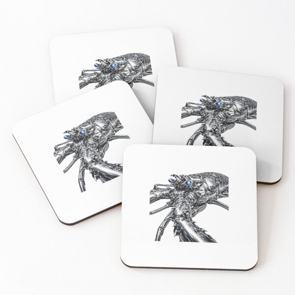 Item preview, Silver Cyber Spiny Lobster – Futuristic Ocean Predator designed and sold by RaccoonFish.