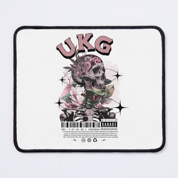 Item preview, UKG - Speed Garage Floral Skull (Black)  designed and sold by Discothreadz.