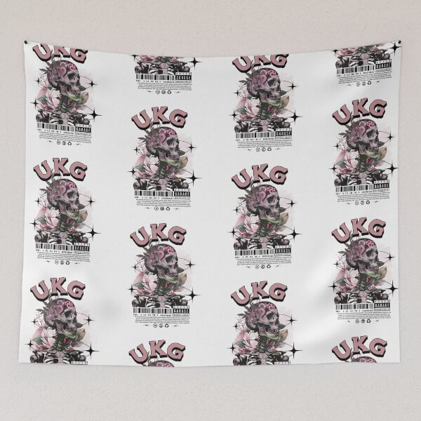 Item preview, UKG - Speed Garage Floral Skull (Black)  designed and sold by Discothreadz.