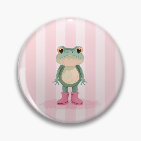 Item preview, Cute Frog with Pink Boots  designed and sold by TinyWarmThing.