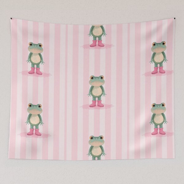 Item preview, Cute Frog with Pink Boots  designed and sold by TinyWarmThing.