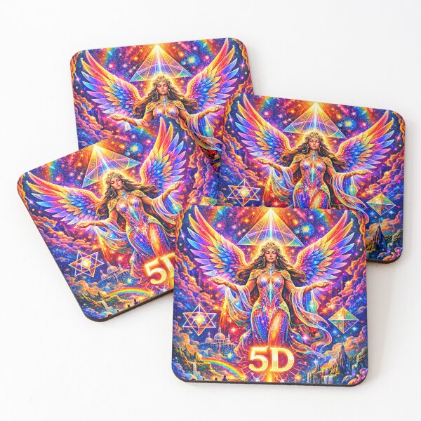 Item preview, 5D Ascension Angel - Cosmic Rainbow Eye of God & Sacred Geometry Poster designed and sold by David Brookes Digital.