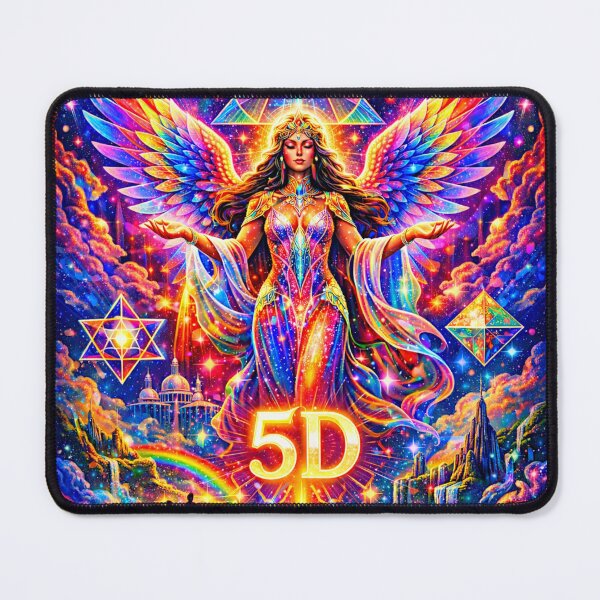 Item preview, 5D Ascension Angel - Cosmic Rainbow Eye of God & Sacred Geometry Poster designed and sold by David Brookes Digital.