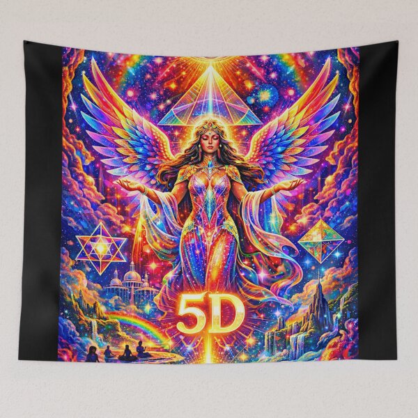 Item preview, 5D Ascension Angel - Cosmic Rainbow Eye of God & Sacred Geometry Poster designed and sold by David Brookes Digital.