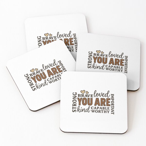 Item preview, You Are Brave Strong Loved Worthy - Positive Affirmations Typography designed and sold by HBDStudio.