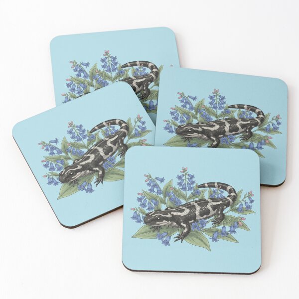 Item preview, Marbled Salamander with Bluebells designed and sold by BirdsnStuff.