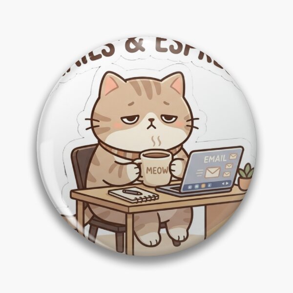 Item preview, Emails & Espresso Cat Funny designed and sold by Meowza Studio.
