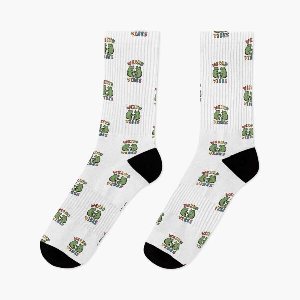 Item preview, Weird Vibes Retro Frogs Shaking Hands - Goblincore Aesthetic Typography designed and sold by HBDStudio.
