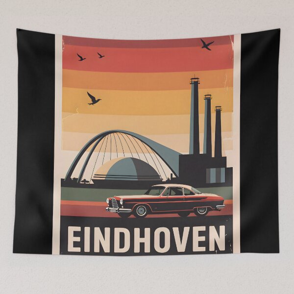 Item preview, Vintage Eindhoven Cityscape Poster designed and sold by FestivityFinds.