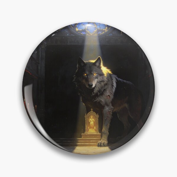Item preview, Wolf Stands Between God and Darkness Art designed and sold by GeoWhimsy Studio.
