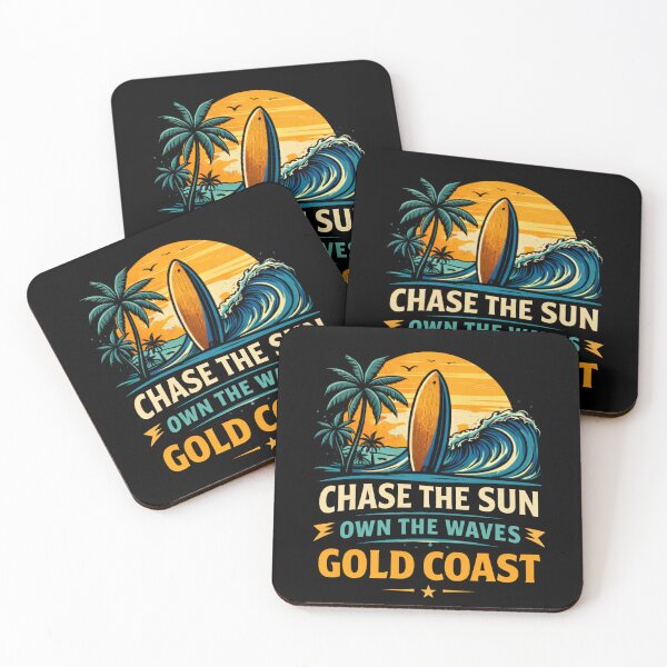 Item preview, Chase The Sun Own The Waves Gold Coast Surf Vintage Beach Design designed and sold by TAOptimus .