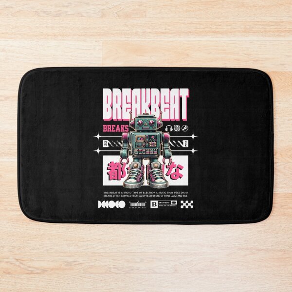 Item preview, BREAKBEAT - Robo Breaks (White) designed and sold by Discothreadz.