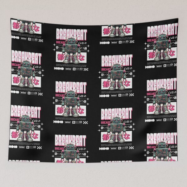 Item preview, BREAKBEAT - Robo Breaks (White) designed and sold by Discothreadz.
